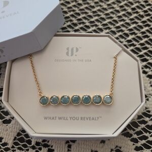 NEW bp Gold Necklace with Blue Stones